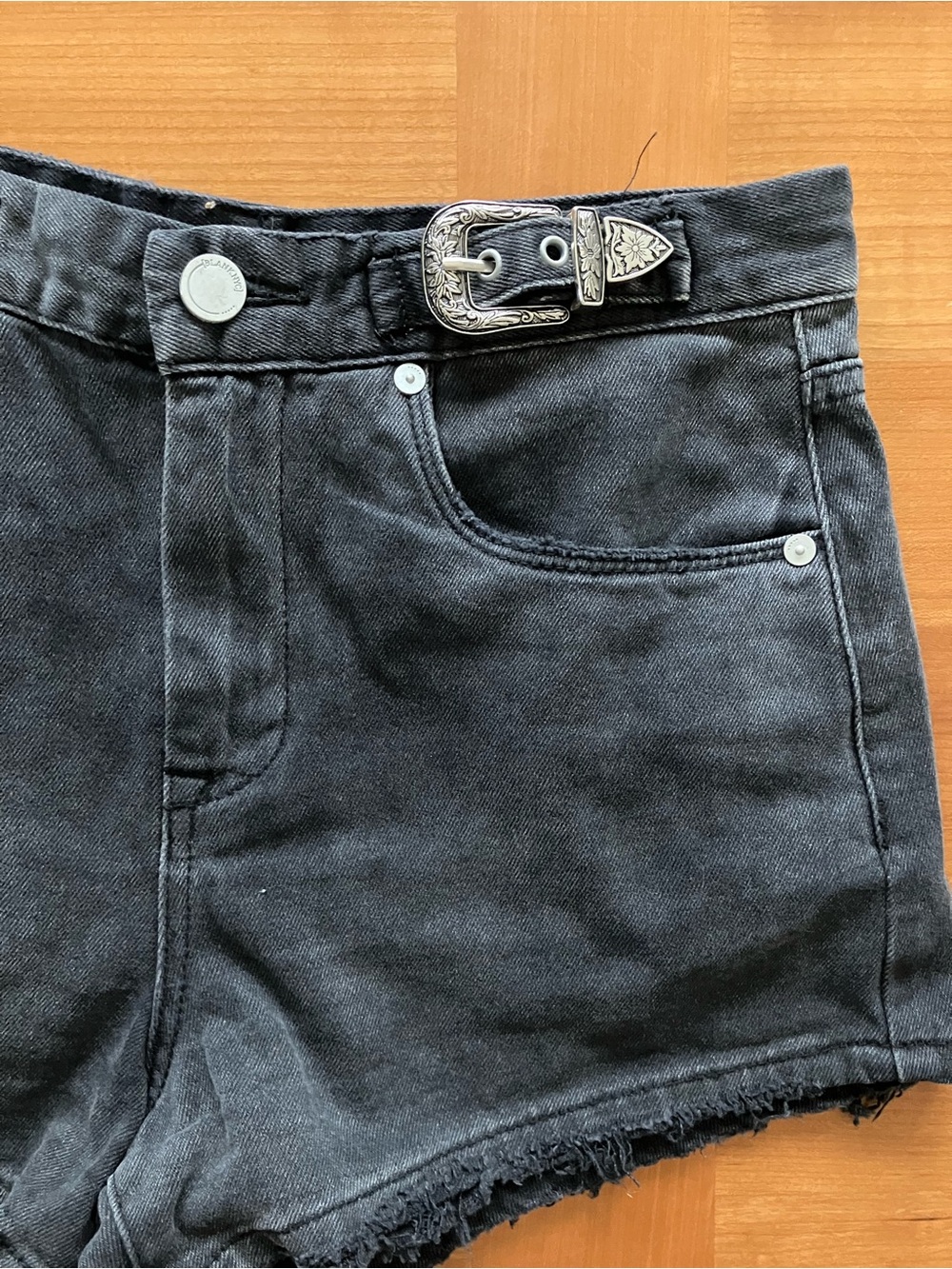Blank NYC Washed Black Denim Shorts